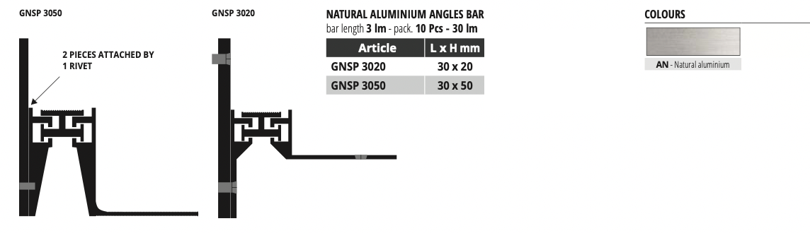 Gda 55 - aluminium+ neoprene insert - expansion joints